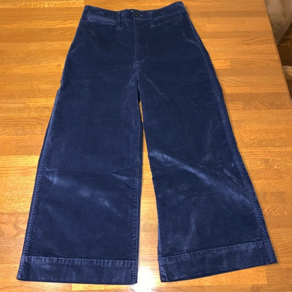 Madewell Velveteen Emmett Wide-Leg Crop Pants - Picture 5 of 8